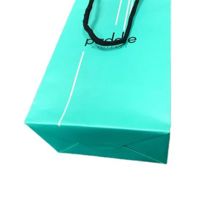 Luxury Matte Green Paper Gift Shopping Bag For Clothing Packaging