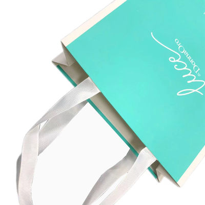 Luxury Matte Green Paper Gift Shopping Bag For Clothing Packaging