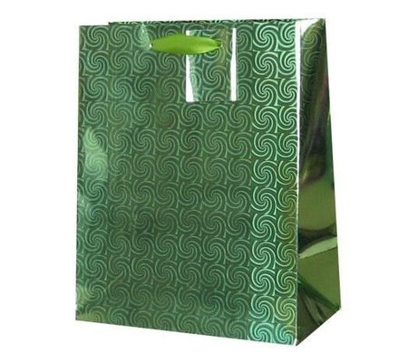 Luxury Matte Green Paper Gift Shopping Bag For Clothing Packaging
