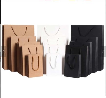Brown Kraft Paper Shopping Bags Offset Printing Apparel Paper Bag Customized Logo