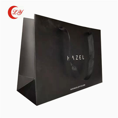 Eco-Friendly Black Gift Paper Bags with Your Own Logo Made in from Recycled Materials