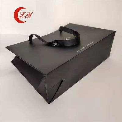 Eco-Friendly Black Gift Paper Bags with Your Own Logo Made in from Recycled Materials