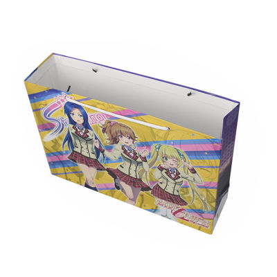Recycled Custom Paper Shopping Bags With Handle Matte / Glossy Lamination