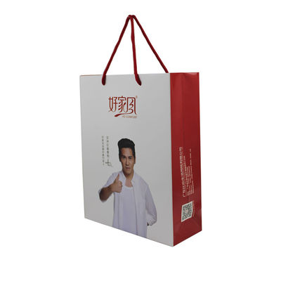 Recycled Custom Paper Shopping Bags With Handle Matte / Glossy Lamination