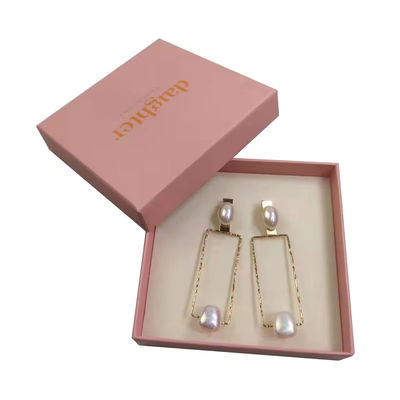 Custom Logo Necklace Earrings Jewelry Gift Packaging Box With Foam Insert Rigid Cardboard Box For Rings And Bracelets