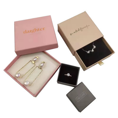 Custom Logo Necklace Earrings Jewelry Gift Packaging Box With Foam Insert Rigid Cardboard Box For Rings And Bracelets