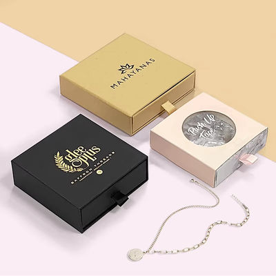 Custom Logo Necklace Earrings Jewelry Gift Packaging Box With Foam Insert Rigid Cardboard Box For Rings And Bracelets
