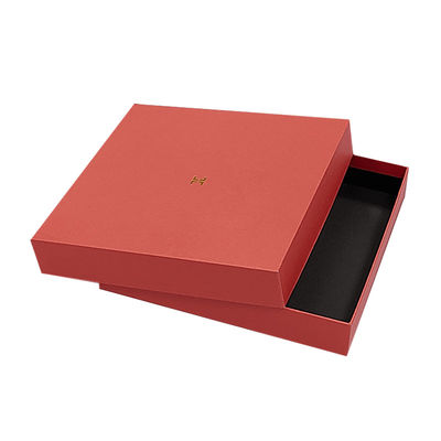 Custom Red Lid And Base Shoulder Neck Box T Shirt Clothes Scarf Packaging Clothing Luxury Rigid Box For Clothes Scarf