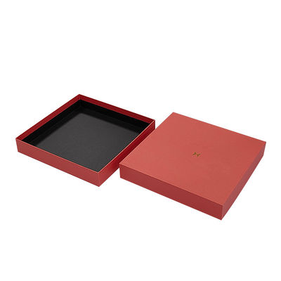 Custom Red Lid And Base Shoulder Neck Box T Shirt Clothes Scarf Packaging Clothing Luxury Rigid Box For Clothes Scarf