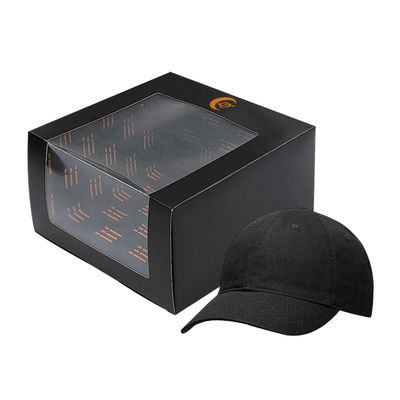 Custom Paper Hat Packaging Baseball Cap Window Gift Box With Clear Pvc Window For Baseball Cap