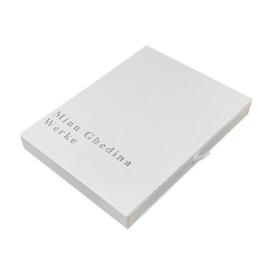 White Box With Texture Pattern Simple Elegant With Logo Silver Shiny Cardboard Drawer Jewellery  Small Gift Packaging