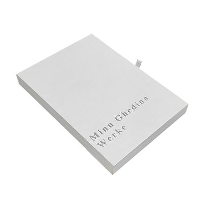 White Box With Texture Pattern Simple Elegant With Logo Silver Shiny Cardboard Drawer Jewellery  Small Gift Packaging