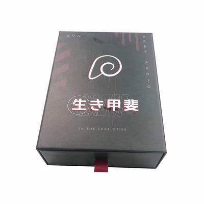 Customize Slid Drawer Paper Box Packaging Gift Box Package Black Gift Box With EVA Insert