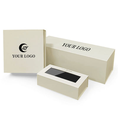 Customized Square Magnetic Closure Lid Gift Cosmetic Personalized False Eyelashes Packaging Paper Box With Transparent Window