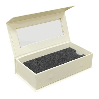 Customized Square Magnetic Closure Lid Gift Cosmetic Personalized False Eyelashes Packaging Paper Box With Transparent Window