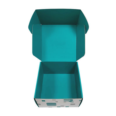 Custom Size Logo Blue White Mixed Mailing Shipping Boxes Kraft Recyclable Corrugated Mailer Box