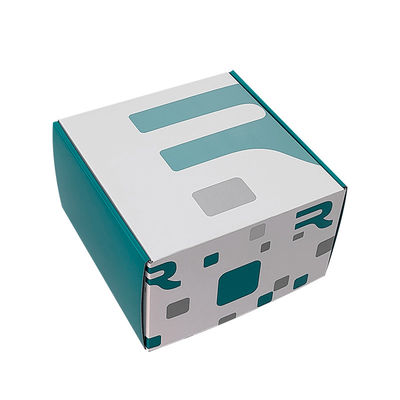 Custom Size Logo Blue White Mixed Mailing Shipping Boxes Kraft Recyclable Corrugated Mailer Box