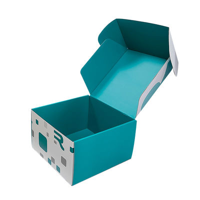 Custom Size Logo Blue White Mixed Mailing Shipping Boxes Kraft Recyclable Corrugated Mailer Box