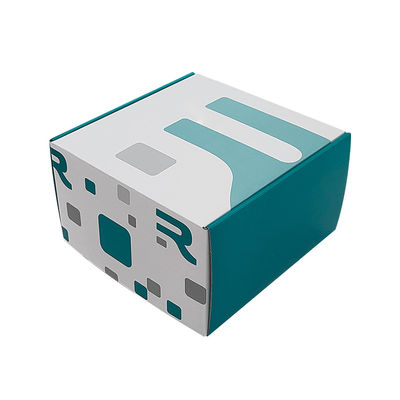 Custom Size Logo Blue White Mixed Mailing Shipping Boxes Kraft Recyclable Corrugated Mailer Box