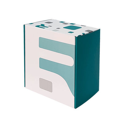 Custom Size Logo Blue White Mixed Mailing Shipping Boxes Kraft Recyclable Corrugated Mailer Box