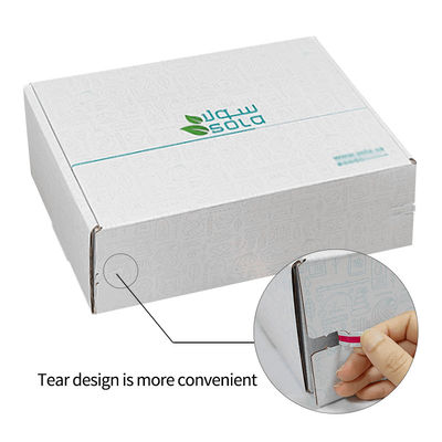 Custom Logo Corrugated Cardboard Shipping E Commerce Packaging Box Tear Strip Zipper Box