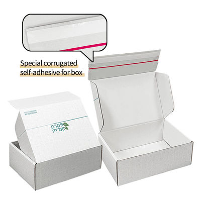 Custom Logo Corrugated Cardboard Shipping E Commerce Packaging Box Tear Strip Zipper Box