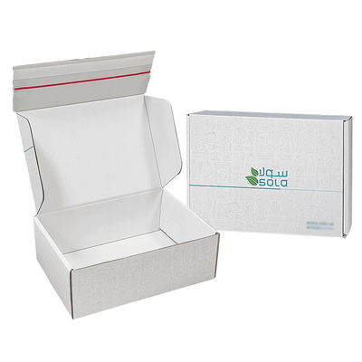Custom Logo Corrugated Cardboard Shipping E Commerce Packaging Box Tear Strip Zipper Box