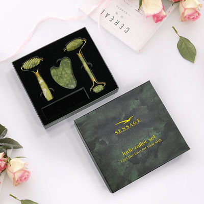 Customized Logo Premium Green Cardboard Lid Top Cover And Bottom Luxury Cosmetic Packaging Gift Box