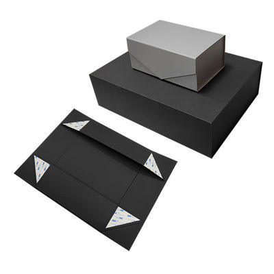 Customized Logo Design Black Rigid Flat Cardboard Magnetic Folding Cajas Regalo For Cosmetics Gift Packaging
