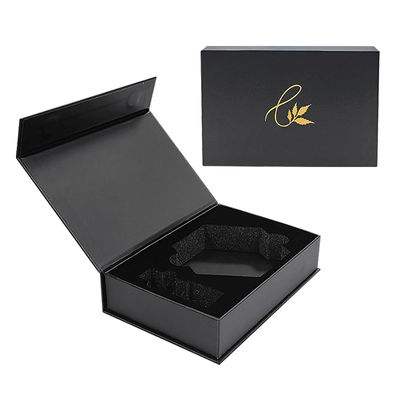 Custom Packaging Printing Box Cardboard Black Paper Magnet Gift Box Packaging with Inner Foam