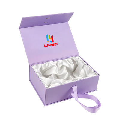 Custom High End Black Magnetic Box Clothing Cardboard Gift Packet Box Human Hair Packaging Box With Satin Silk