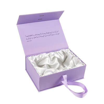 Custom High End Black Magnetic Box Clothing Cardboard Gift Packet Box Human Hair Packaging Box With Satin Silk