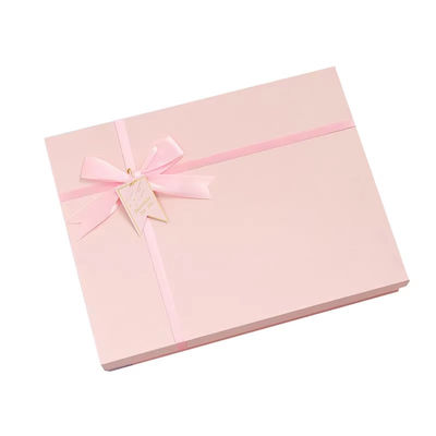 Custom Christmas Gift Box Large Lid Bottom Box Packaging Bow Holiday Ribbon Luxury Unique Holiday Party Gift Box