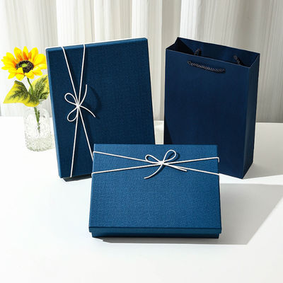 Custom Luxury Cardboard Lid And Base Cosmetic Packaging Box Personalized Gift Box Set With Ribbon
