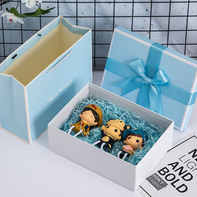 Custom Luxury Cardboard Lid And Base Cosmetic Packaging Box Personalized Gift Box Set With Ribbon