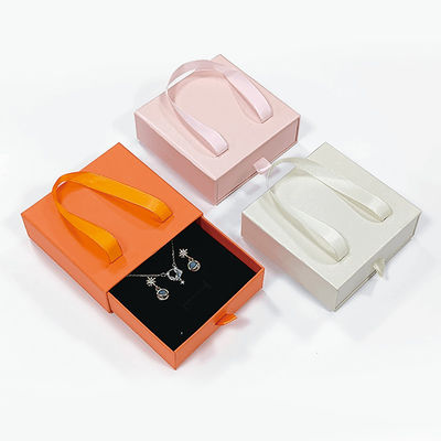 Custom Small Luxury Black Cardboard Paper Box Fashion Jewelry Gift Drawer Slide Packaging Box With Your Own Logo