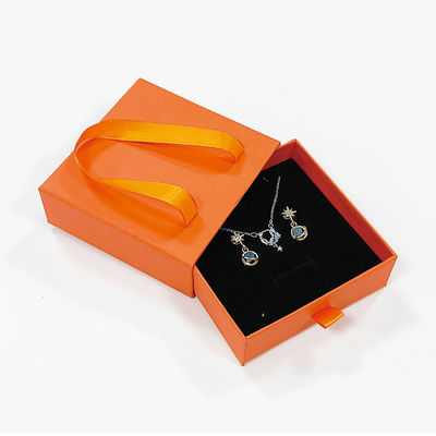 Custom Small Luxury Black Cardboard Paper Box Fashion Jewelry Gift Drawer Slide Packaging Box With Your Own Logo