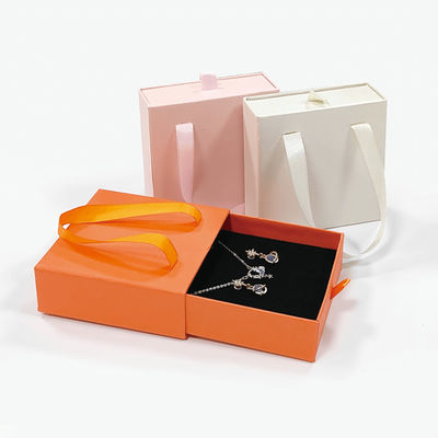 Custom Small Luxury Black Cardboard Paper Box Fashion Jewelry Gift Drawer Slide Packaging Box With Your Own Logo