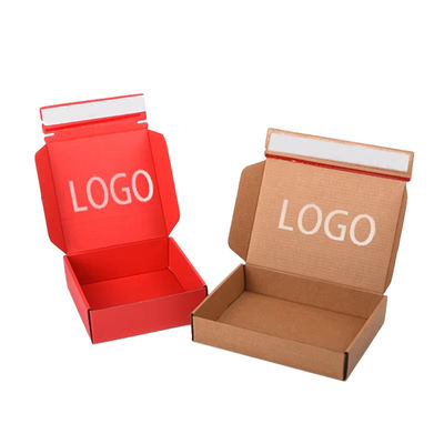 Custom Size Logo Printing Small Corrugated Mailing Box Cosmetic Packaging Paper Box Self Sealing Shipping Box