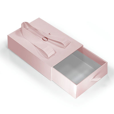 Custom Logo Drawer Sliding Cardboard Luxury High End Gift Paper Box Necklace Bracelet Jewelry Perfume Packaging Box With Handle