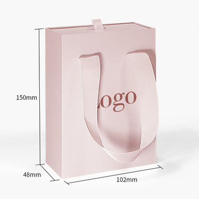 Custom Logo Drawer Sliding Cardboard Luxury High End Gift Paper Box Necklace Bracelet Jewelry Perfume Packaging Box With Handle