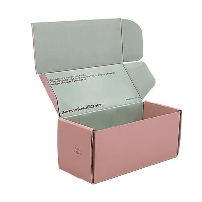 Custom Printed Mailer Box Pink Personalized Cosmetics Mailing Packaging Boxes Thank You Gift Wrap Cardboard