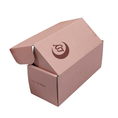 Custom Printed Mailer Box Pink Personalized Cosmetics Mailing Packaging Boxes Thank You Gift Wrap Cardboard