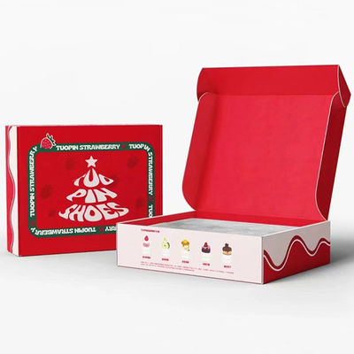 Custom logo Folding Cardboard Corrugated Mailing Box Holiday Gift Cosmetic Packaging Shipping Box Colorful Decoration Embossed
