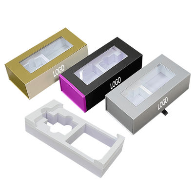 Customized logo Luxury Cardboard Magnetic Wireless Headphone Packaging Box with EVA Liner Packaging Hanging Box