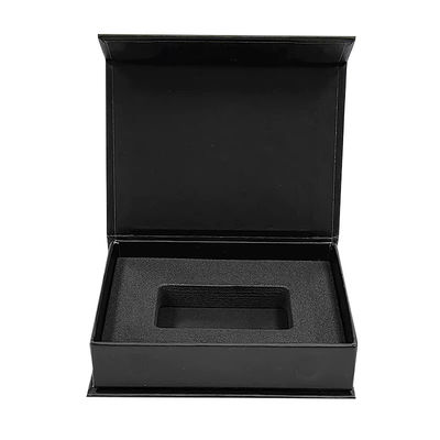 Custom logo Luxury Black Cardboard Smart Watch Magnetic Gift Packaging Box Single Watch with Foam Lining