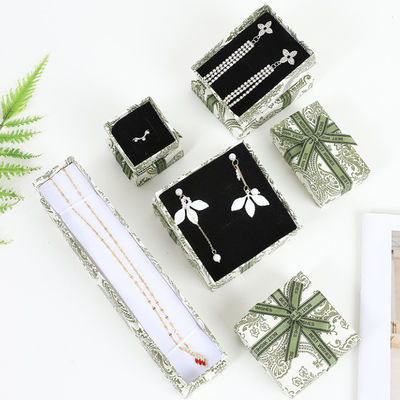 Custom Dark Green Cardboard Paperboard Packaging Box For Jewelry Necklace Bracelet Rings Drawer Gift With Printed Logo