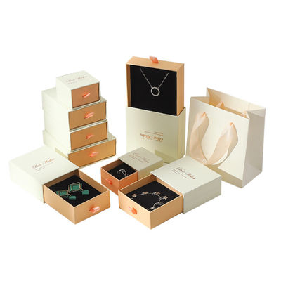 Customized Cosmetic Set Rigid Pull-Out Sliding Drawer Jewelry Gift Packaging Paper Box With Insert