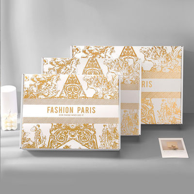 Custom Eco Friendly Biodegradable Rigid Cardboard Corrugated Shipping Box Perfume Recycled Material Hot Stamping Gift Box
