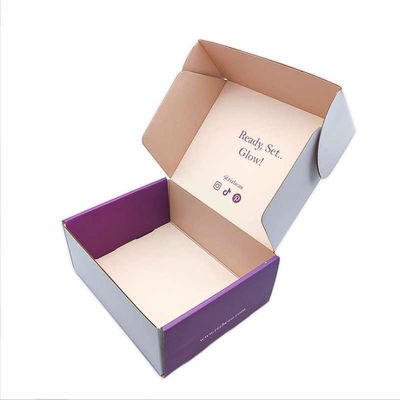 Custom Logo Design CMYK / PANTONE Printing Recyclable Corrugated Paper Luxury Skin Care Cosmetics Packaging Mailing Boxes
